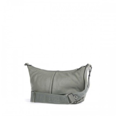 Liebeskind Paris 4 Lamb SF Verna S Hobo bag grained leather greygreen