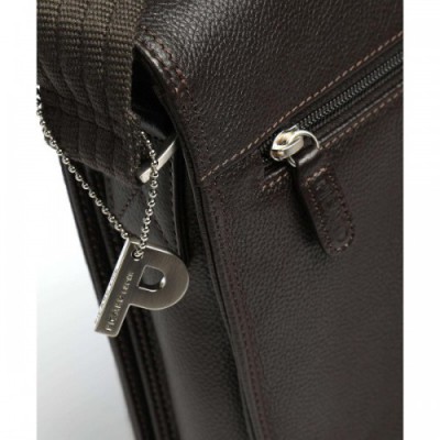 Picard Milano Crossbody bag grained cow leather dark brown