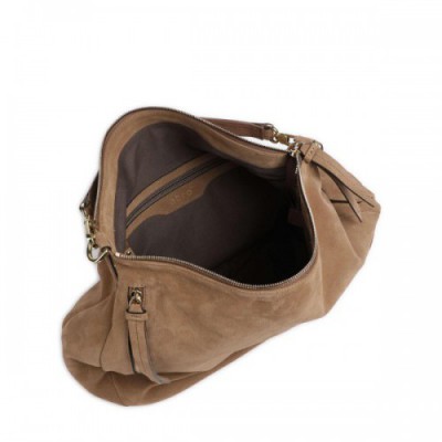 Abro Suede Juna Hobo bag brushed cow leather brown