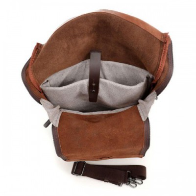 Harold's Mount Ivy Rolltop backpack 13″ grained leather cognac