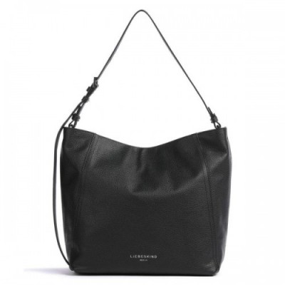 Liebeskind Chudy Small Pebble M Hobo bag grained cow leather black