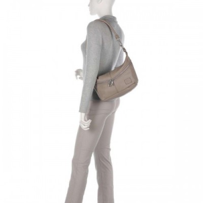 FredsBruder Feeling Good Shoulder bag grained leather taupe