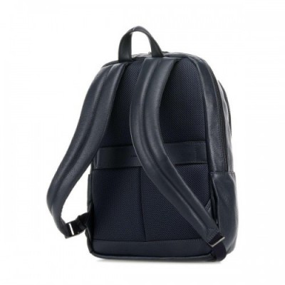 Piquadro Modus Special Laptop backpack 12″ grained cow leather dark blue