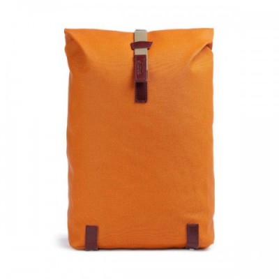 Brooks England Pickwick Cotton Canvas Large Rolltop backpack 16″ canvas orange