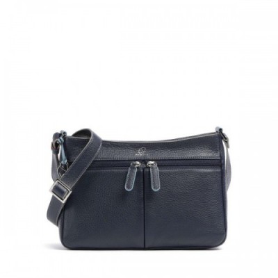 Mywalit Crossbody bag grained cow leather dark blue