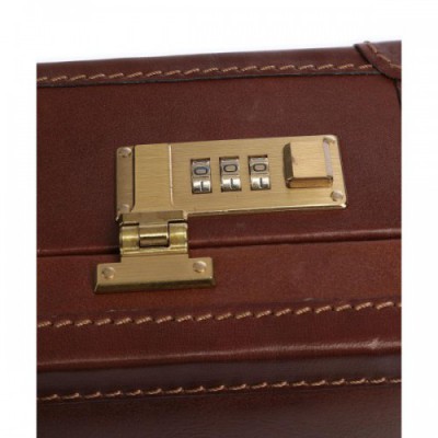 Giudi Briefcase smooth cow leather brown