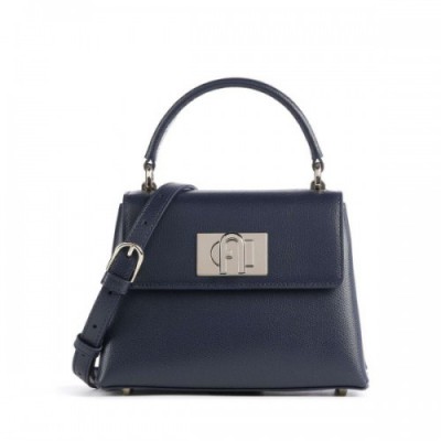 Furla 1927 Mini Crossbody bag grained leather navy