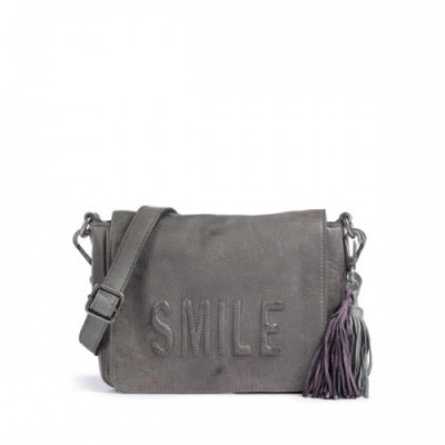 Taschendieb Wien Versöhnungsstraße 3 Crossbody bag grained cow leather grey