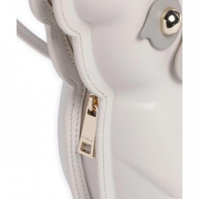 Furla Allegra Mini Crossbody bag leather light grey