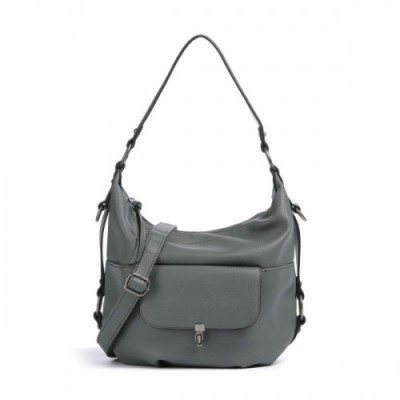 FredsBruder Bestie Hobo bag recycled leather greygreen