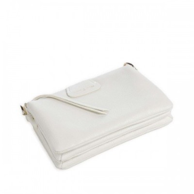 Lancaster Dune Shoulder bag grained cow leather white