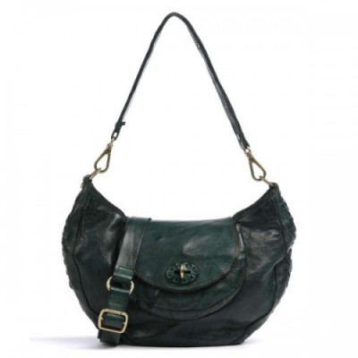 Campomaggi Shoulder bag fine grain cow leather dark green