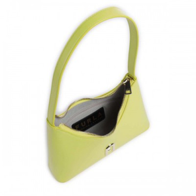 Furla Diamante Mini Shoulder bag fine grain leather yellow green