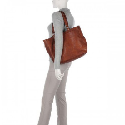 Campomaggi Tote bag grained cow leather cognac