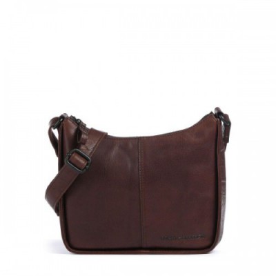 Spikes & Sparrow Bronco Evie Crossbody bag grained leather dark brown