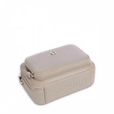 Aigner Zita S Crossbody bag grained cow leather beige