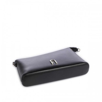 Furla Diamante Mini Crossbody bag fine grain leather black