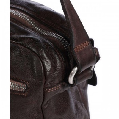 Campomaggi Crossbody bag grained cow leather dark brown