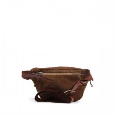 Campomaggi Fanny pack cotton, grained cow leather cognac