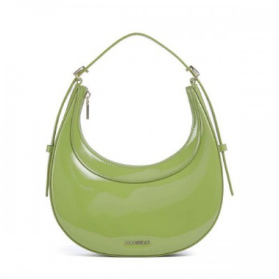 Coccinelle Whisper Patent Shoulder bag leather green