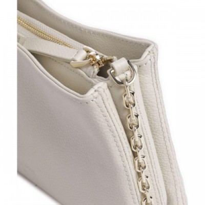 Patrizia Pepe Tris Crossbody bag grained calfskin ivory