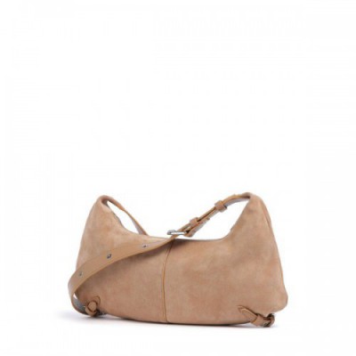 Coccinelle Abigail Suede Shoulder bag brushed leather light brown