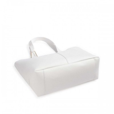 Coccinelle Brume Tote bag grained leather white