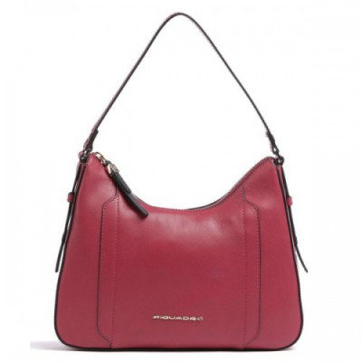 Piquadro Circle Shoulder bag fine grain cow leather red