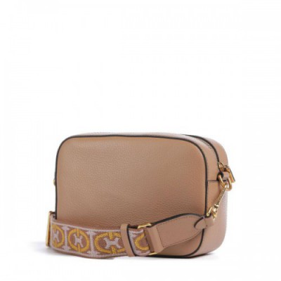 Coccinelle Beat Soft Ribbon Crossbody bag grained leather light brown