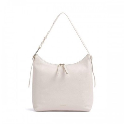 Coccinelle Malory Hobo bag grained cow leather ivory