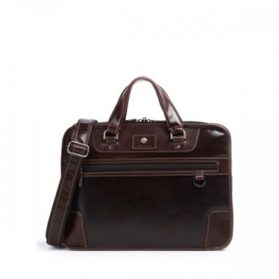 Jekyll & Hide Oxford Briefcase 15″ grained leather tobacco