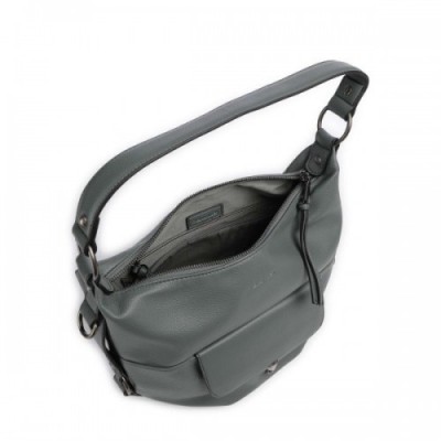 FredsBruder Bestie Hobo bag recycled leather greygreen