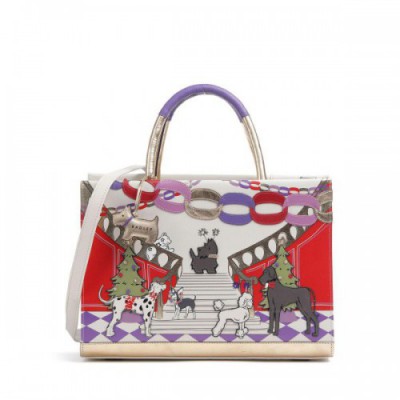 Radley London Picture Party Pals Handbag fine grain cow leather ivory