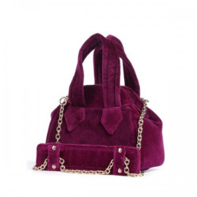 Vivienne Westwood Archive Velvet Mini Crossbody bag velvet fabric violet