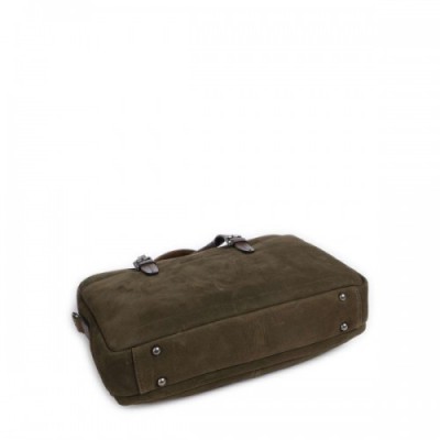 Castelijn & Beerens Briefcase 15″ brushed cow leather olive-green