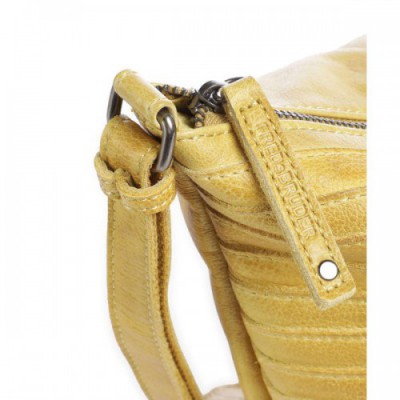 FredsBruder Gürtelinchen Hobo bag grained cow leather yellow