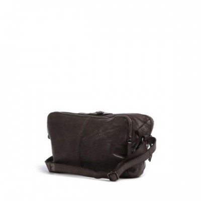 Harold's Submarine Crossbody bag grained leather dark brown