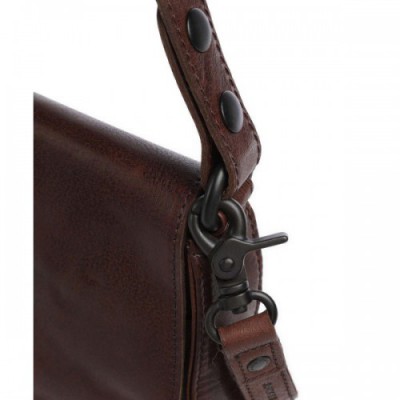 Spikes & Sparrow Bronco Yaris Shoulder bag grained leather dark brown