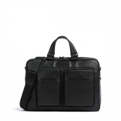 Piquadro Liko Laptop bag 15″ fine grain leather black