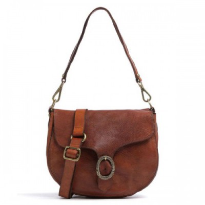 Campomaggi Shoulder bag fine grain cow leather cognac