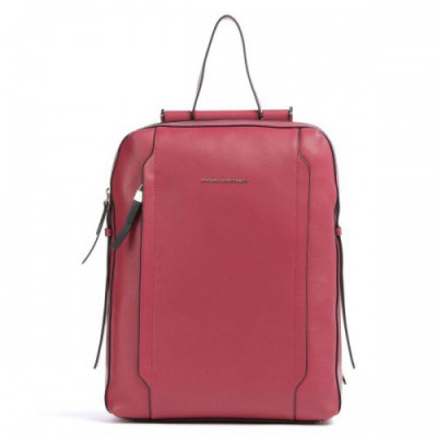 Piquadro Circle Laptop backpack 14″ grained cow leather fuchsia