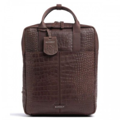 Burkely Cool Colbie Laptop backpack 14″ embossed leather dark brown