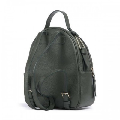 Coccinelle Malory Backpack grained leather dark green