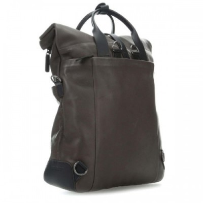 Harold's Mount Ivy XL Rolltop backpack 13″ grained cow leather greybrown