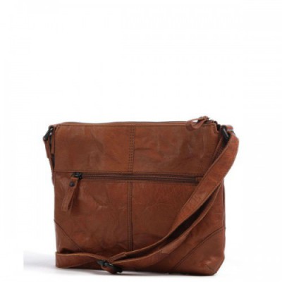 Spikes & Sparrow Bronco Crossbody bag grained leather cognac