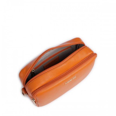 Mandarina Duck Mellow Leather Crossbody bag grained calfskin orange