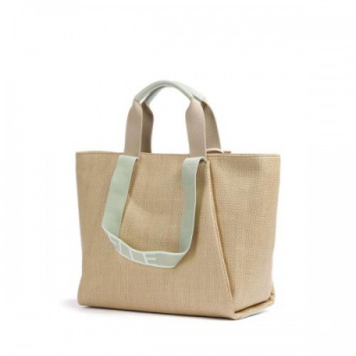 Coccinelle Never Without Bag Straw Signature Tote bag bast nature