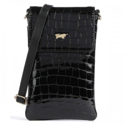 Braun Büffel Verona Phone bag embossed calfskin black