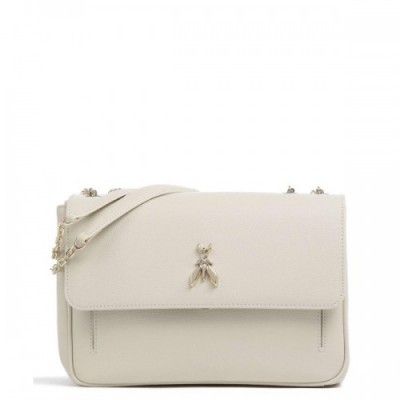 Patrizia Pepe Fly Shoulder bag grained calfskin ivory