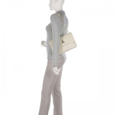 Patrizia Pepe Fly Shoulder bag grained calfskin ivory